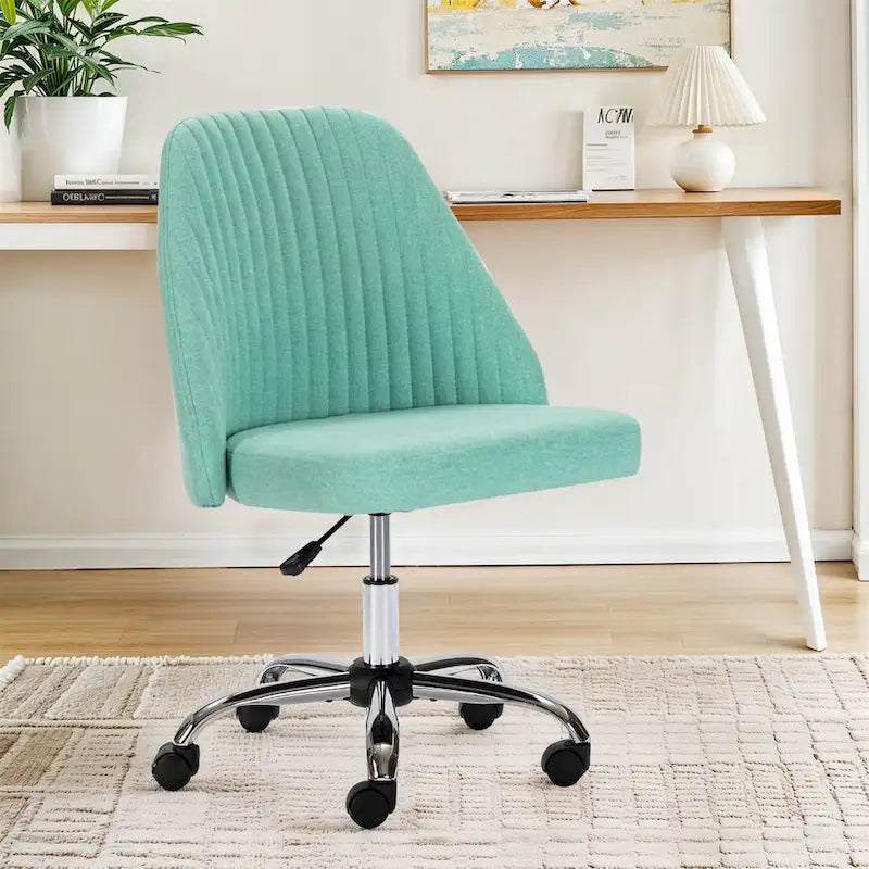 Chaise de bureau pivotante en tissu capitonné "Chic Channel" pour la maison et le maquillage