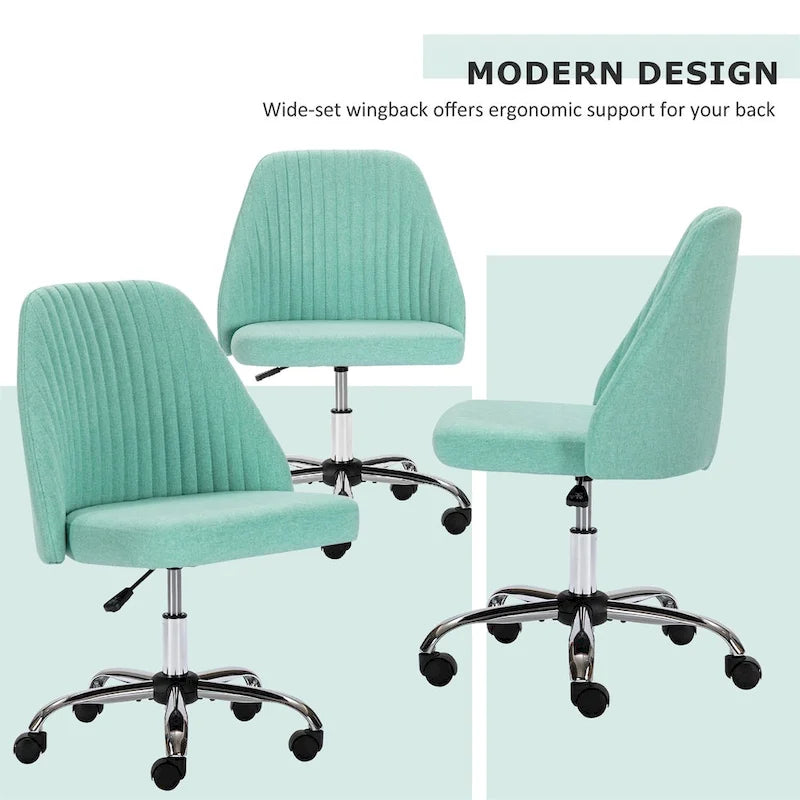 Chaise de bureau pivotante en tissu capitonné "Chic Channel" pour la maison et le maquillage
