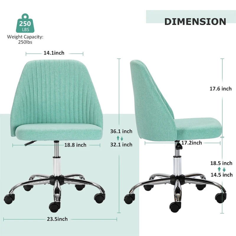 Chaise de bureau pivotante en tissu capitonné "Chic Channel" pour la maison et le maquillage