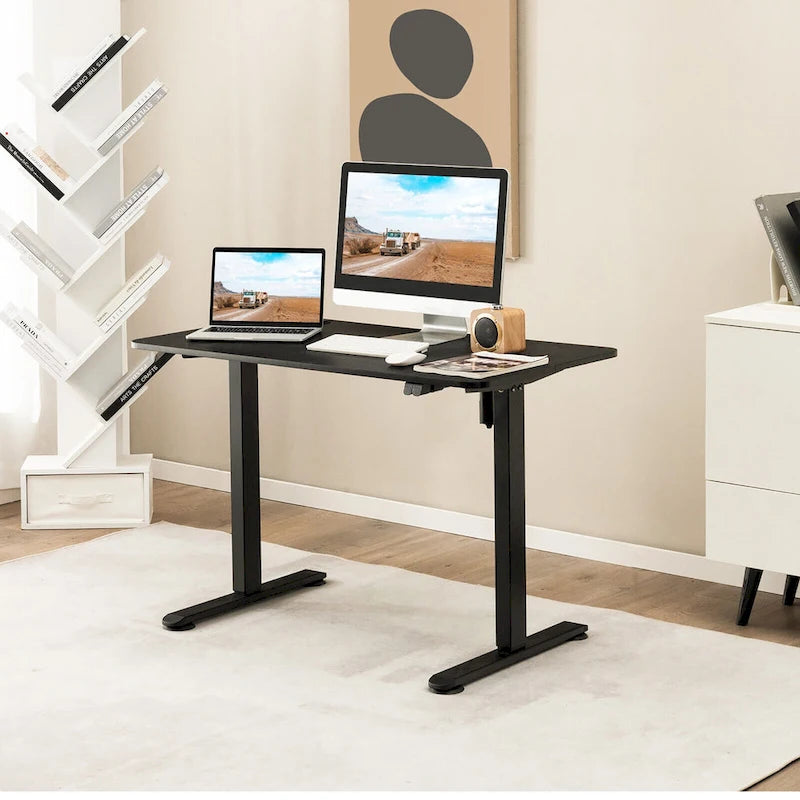 Gymax Bureau Debout Électrique Réglable Hauteur Bureau d'Ordinateur