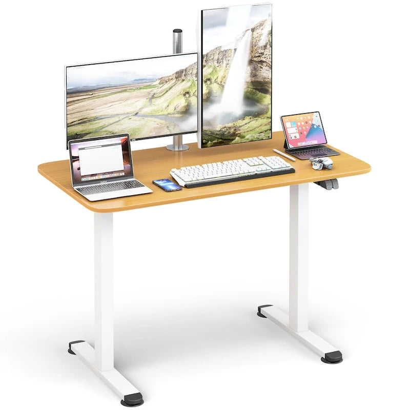 Gymax Bureau Debout Électrique Réglable Hauteur Bureau d'Ordinateur
