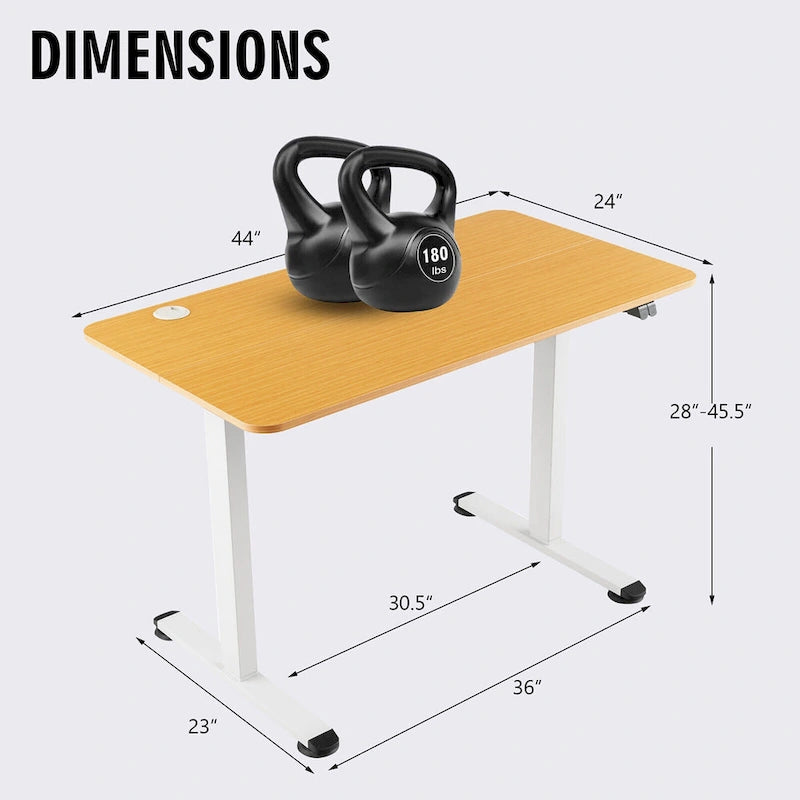 Gymax Bureau Debout Électrique Réglable Hauteur Bureau d'Ordinateur