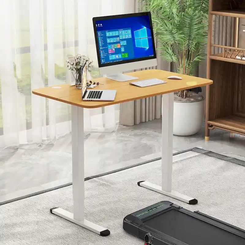 Gymax Bureau Debout Électrique Réglable Hauteur Bureau d'Ordinateur
