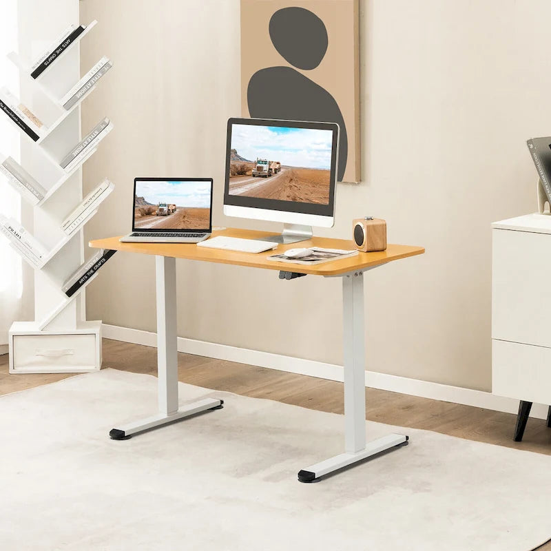 Gymax Bureau Debout Électrique Réglable Hauteur Bureau d'Ordinateur