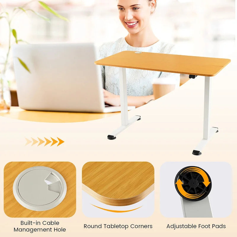 Gymax Bureau Debout Électrique Réglable Hauteur Bureau d'Ordinateur