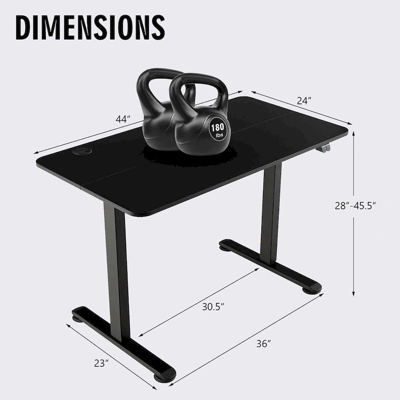 Gymax Bureau Debout Électrique Réglable Hauteur Bureau d'Ordinateur