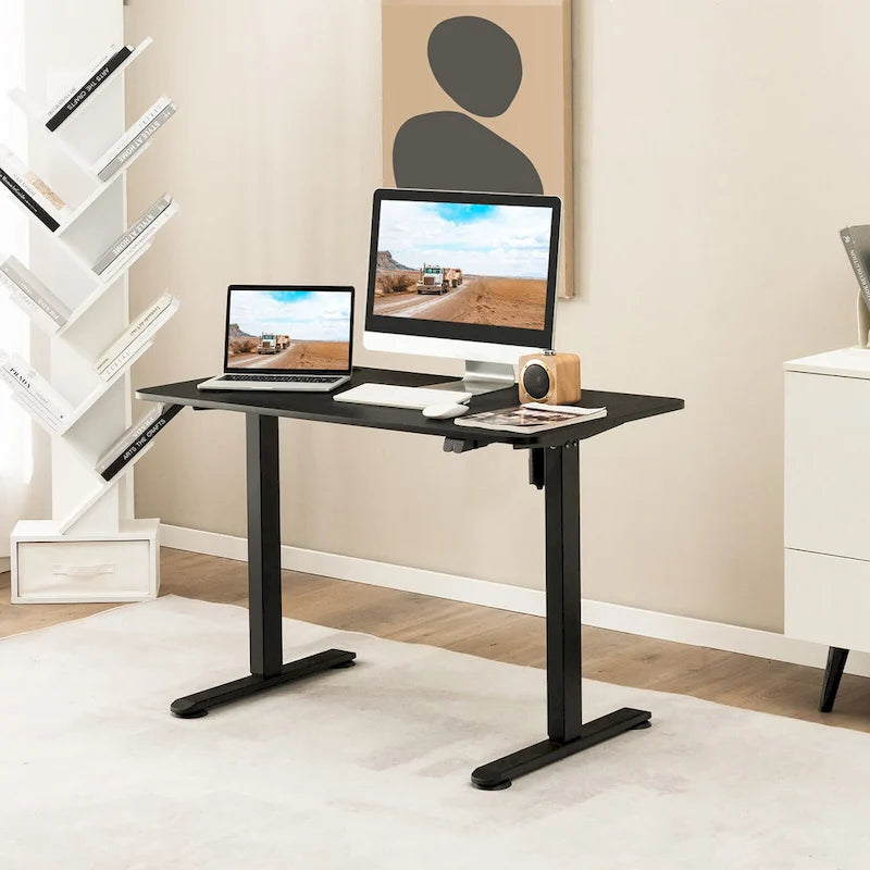 Gymax Bureau Debout Électrique Réglable Hauteur Bureau d'Ordinateur