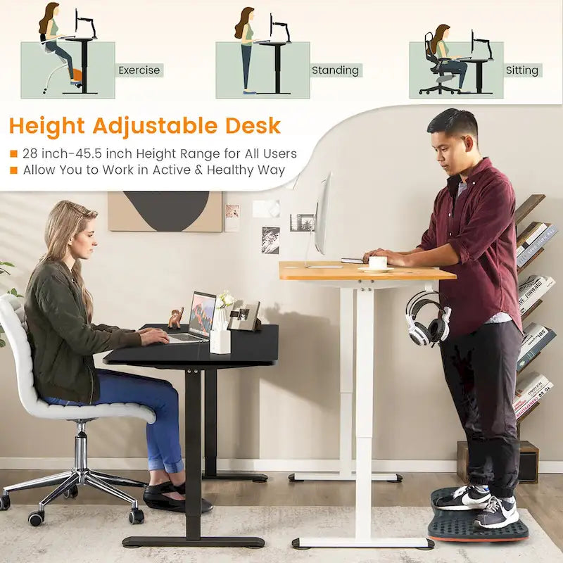 Gymax Bureau Debout Électrique Réglable Hauteur Bureau d'Ordinateur
