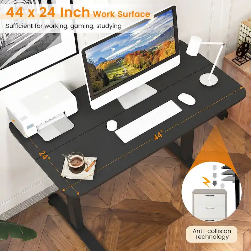 Gymax Bureau Debout Électrique Réglable Hauteur Bureau d'Ordinateur