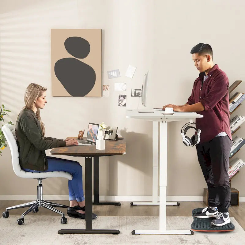 Gymax Bureau Debout Électrique Réglable Hauteur Bureau d'Ordinateur