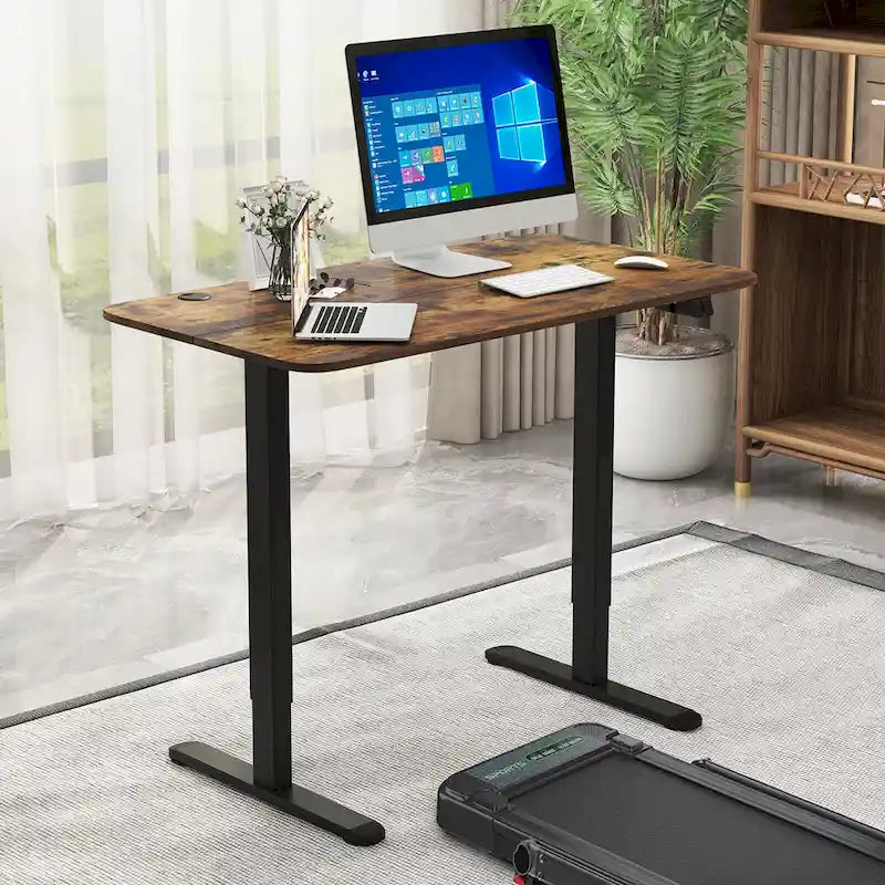 Gymax Bureau Debout Électrique Réglable Hauteur Bureau d'Ordinateur