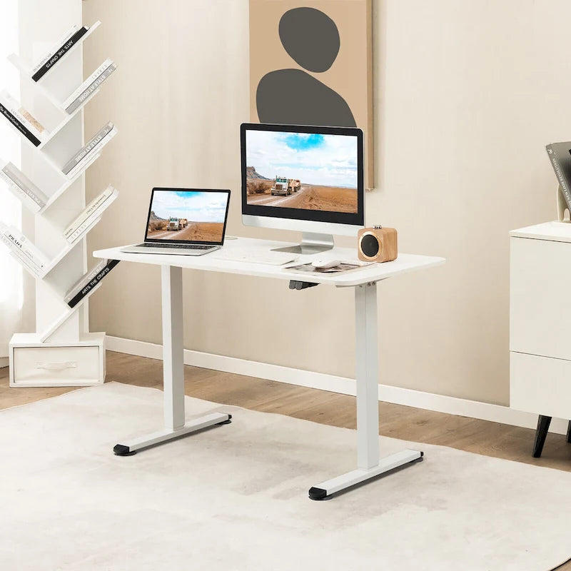 Gymax Bureau Debout Électrique Réglable Hauteur Bureau d'Ordinateur