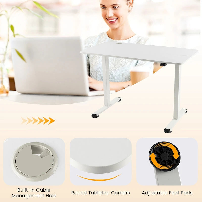 Gymax Bureau Debout Électrique Réglable Hauteur Bureau d'Ordinateur