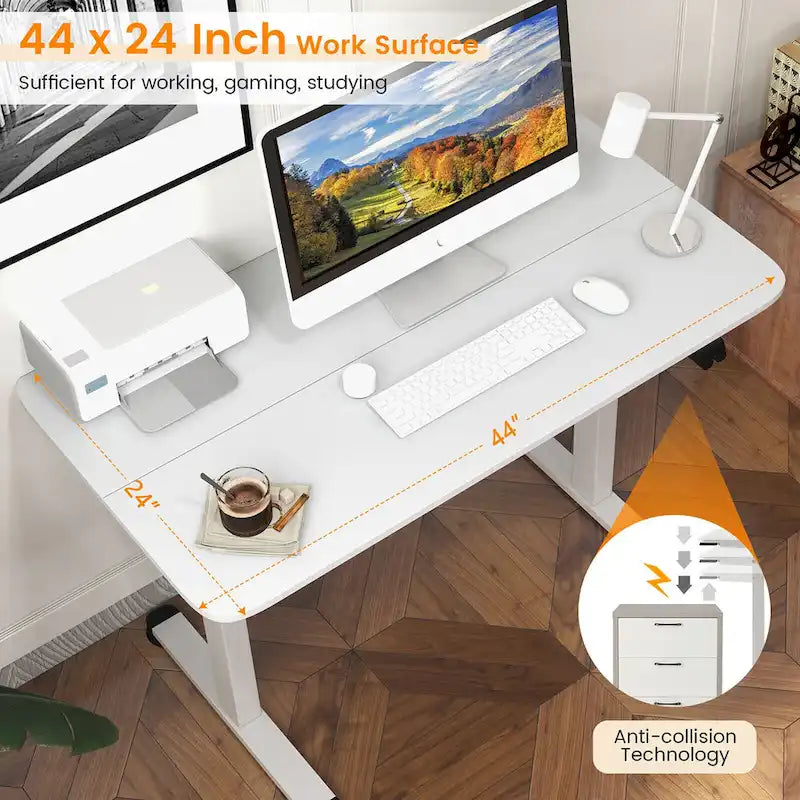 Gymax Bureau Debout Électrique Réglable Hauteur Bureau d'Ordinateur