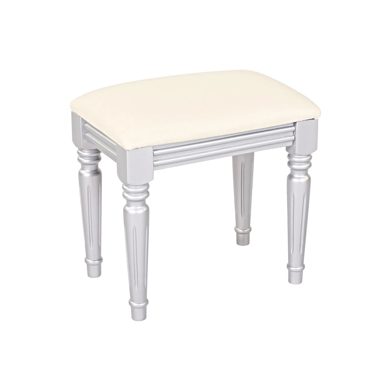 Coiffeuse de luxe avec miroir rond, réglable en hauteur, ensemble de coiffeuse élégant, 4 tiroirs et tabouret