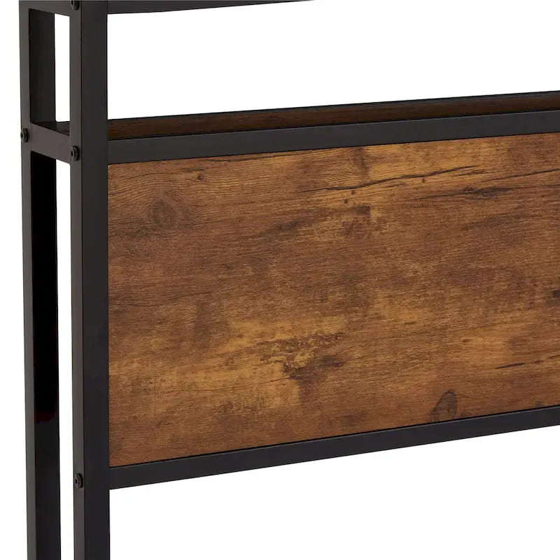 Lit plateforme moderne King Size en métal avec tête de lit en bois et lumières LED pour chambre à coucher