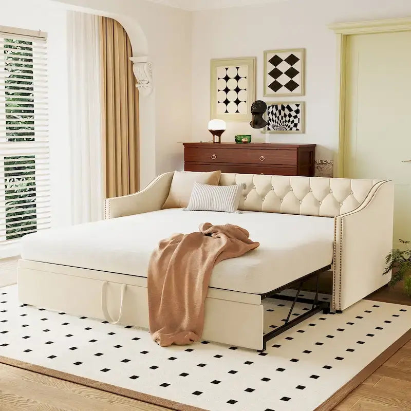 Lit de repos moderne pour une personne avec lit gigogne relevable