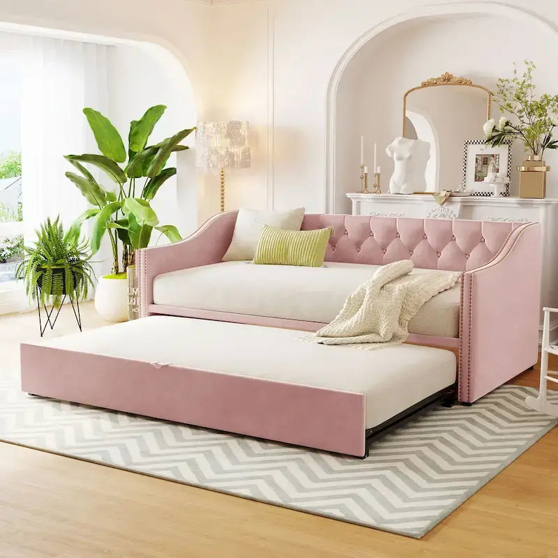 Lit de repos moderne pour une personne avec lit gigogne relevable