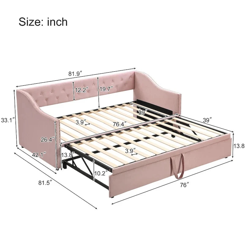 Lit de repos moderne pour une personne avec lit gigogne relevable