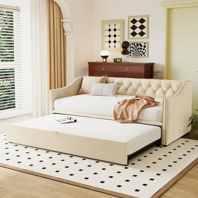 Lit de repos moderne pour une personne avec lit gigogne relevable