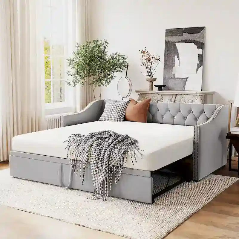Lit de repos moderne pour une personne avec lit gigogne relevable