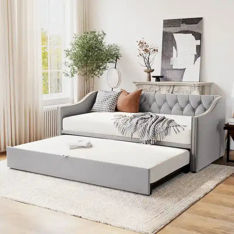 Lit de repos moderne pour une personne avec lit gigogne relevable