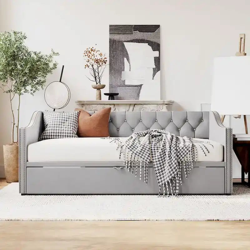 Lit de repos moderne pour une personne avec lit gigogne relevable