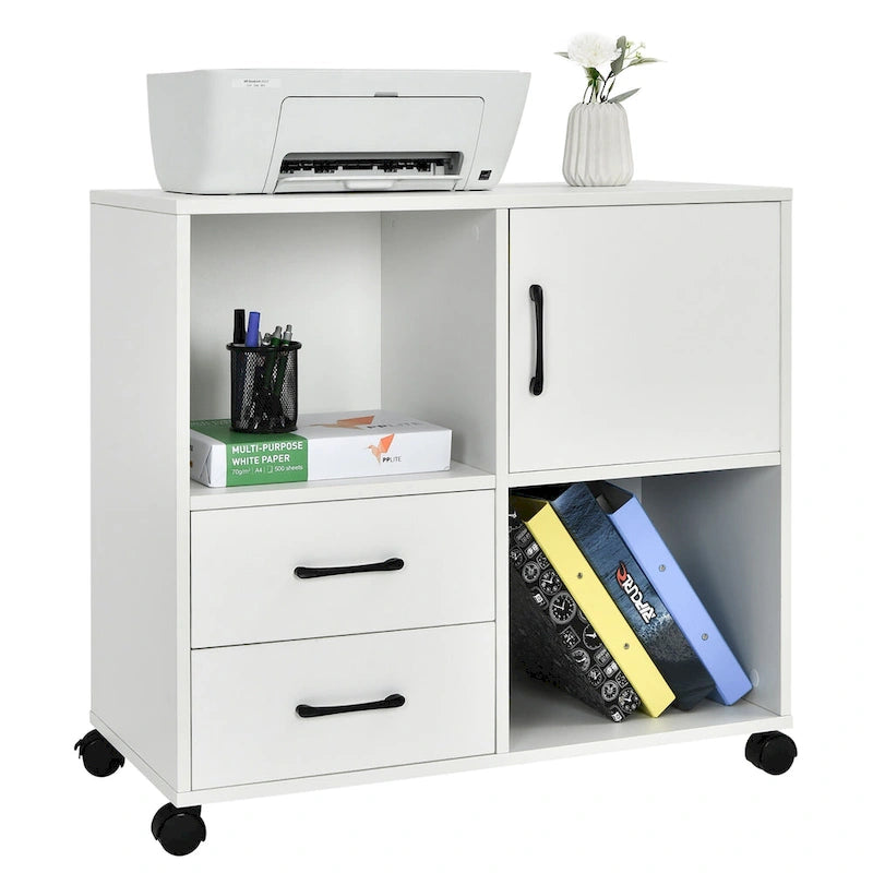 Meuble de rangement Costway mobile avec étagères de rangement pour imprimante