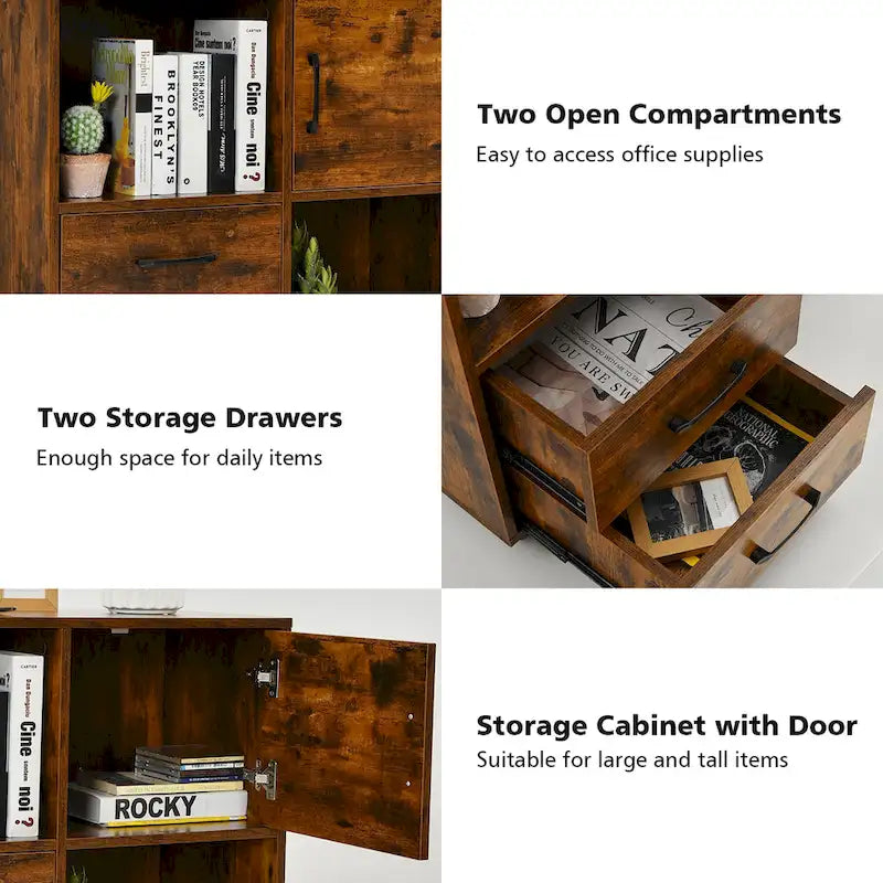 Meuble de rangement Costway mobile avec étagères de rangement pour imprimante