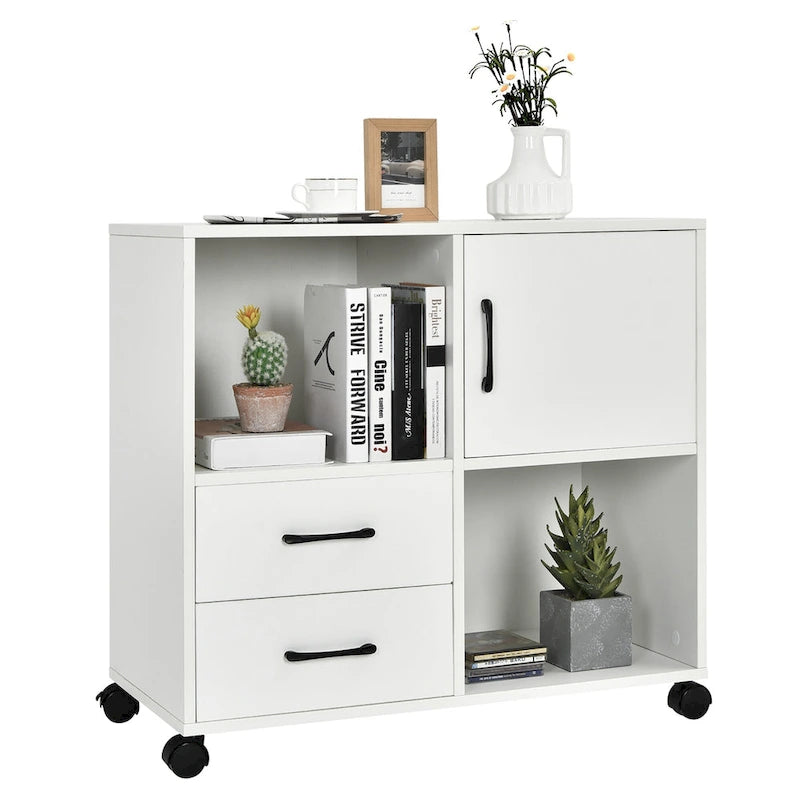 Meuble de rangement Costway mobile avec étagères de rangement pour imprimante