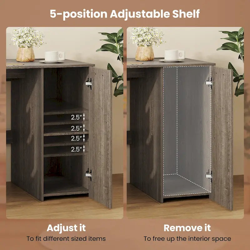 Bureau à Domicile 135 cm avec Ports USB, Prises et Tiroirs de Rangement