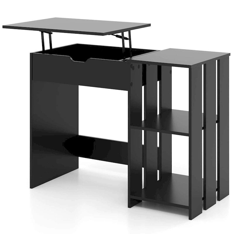 Bureau d'ordinateur à plateau relevable Costway, bureau debout avec compartiments cachés – Voir détails