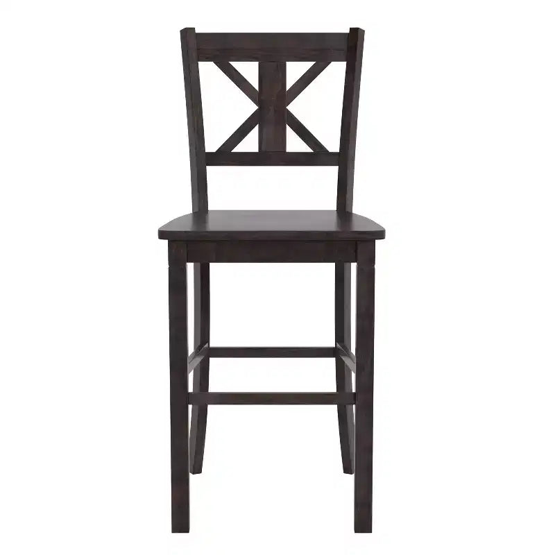 Tabouret de bar à hauteur de comptoir Gwendolyn de qualité commerciale en bois massif style ferme moderne