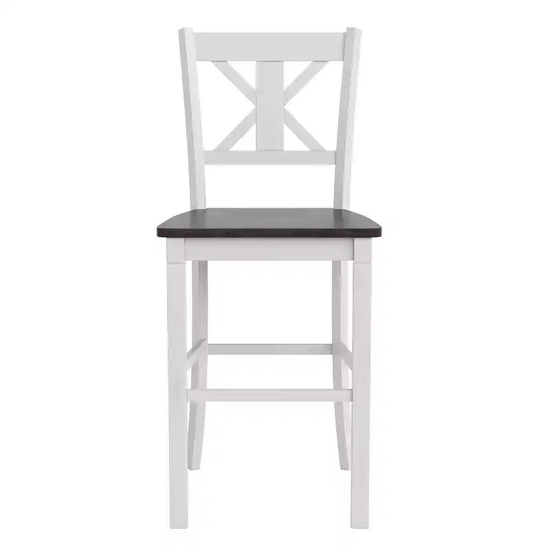 Tabouret de bar à hauteur de comptoir Gwendolyn de qualité commerciale en bois massif style ferme moderne
