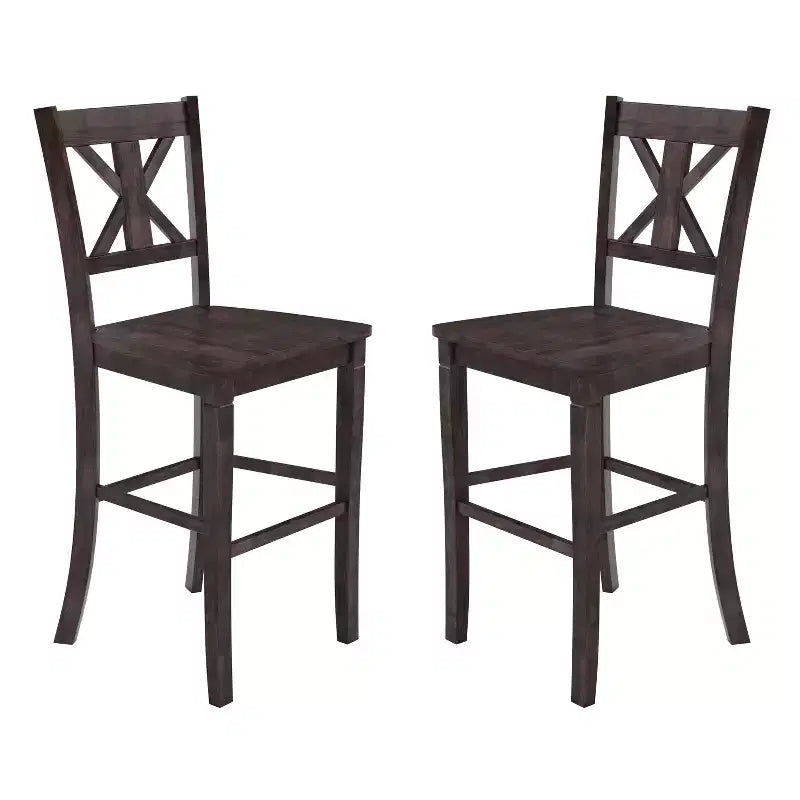 Flash Furniture Gwendolyn Set of 2 Commercial Grade Solid Wood Modern Farmhouse Counter Height Barstool