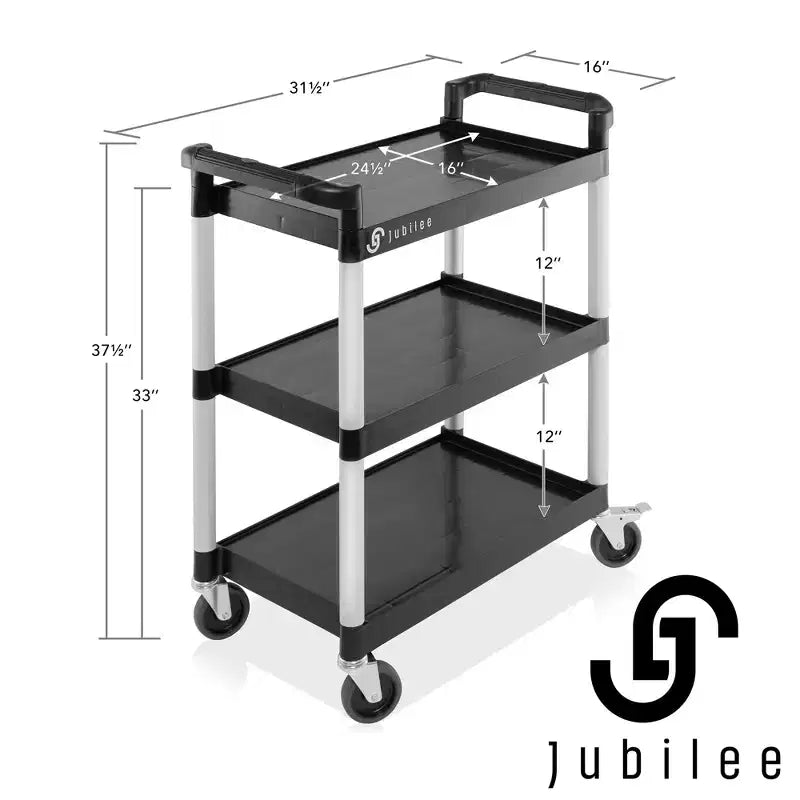 Chariot de service utilitaire à 3 niveaux avec roues
