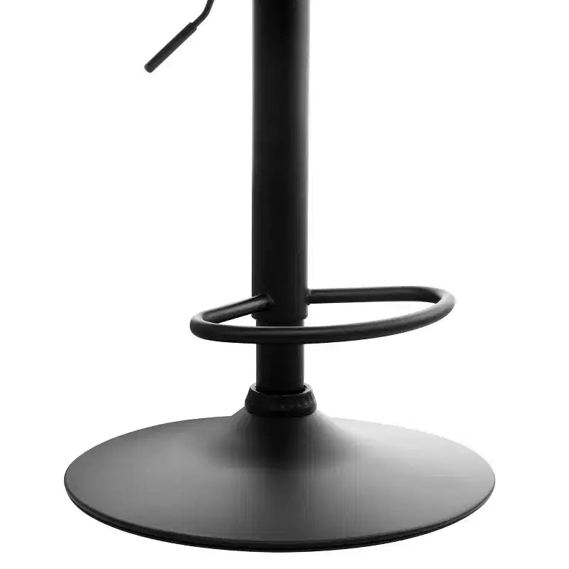Tabouret de bar vintage réglable en similicuir vert avec piètement noir