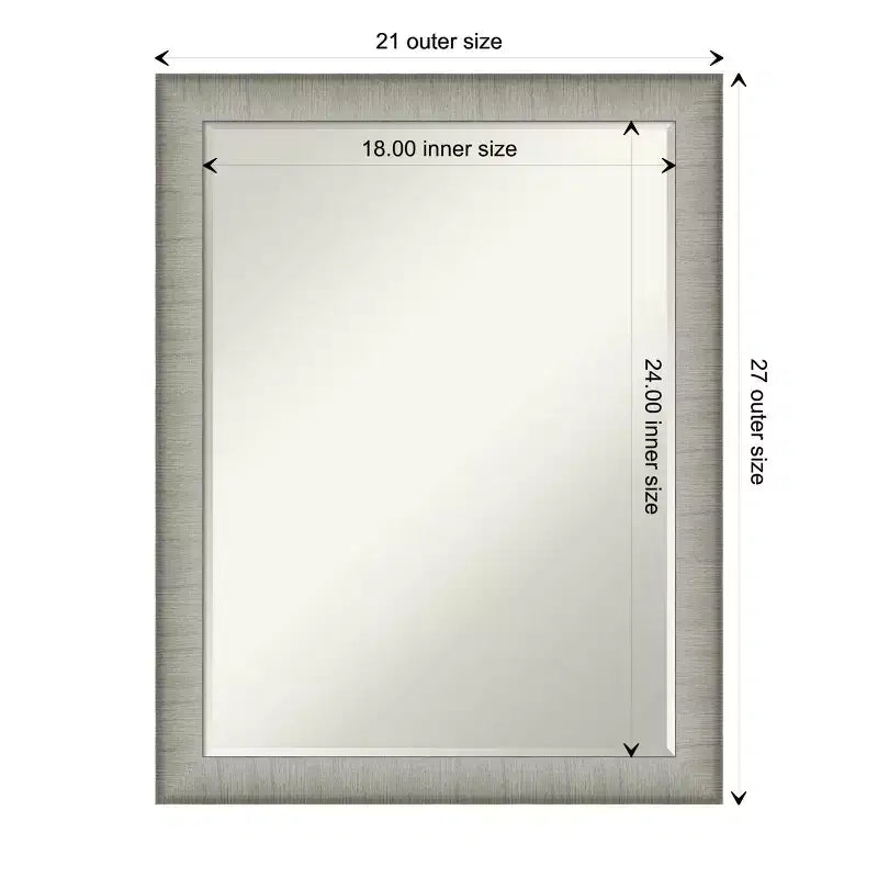Miroir mural de salle de bain biseauté fin brossé élégant