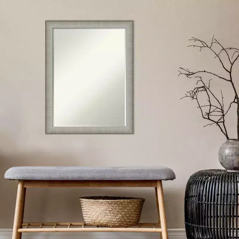 Miroir mural de salle de bain biseauté fin brossé élégant