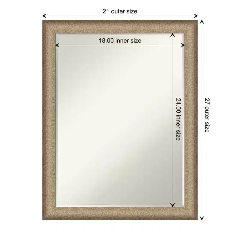Miroir mural de salle de bain biseauté fin brossé élégant