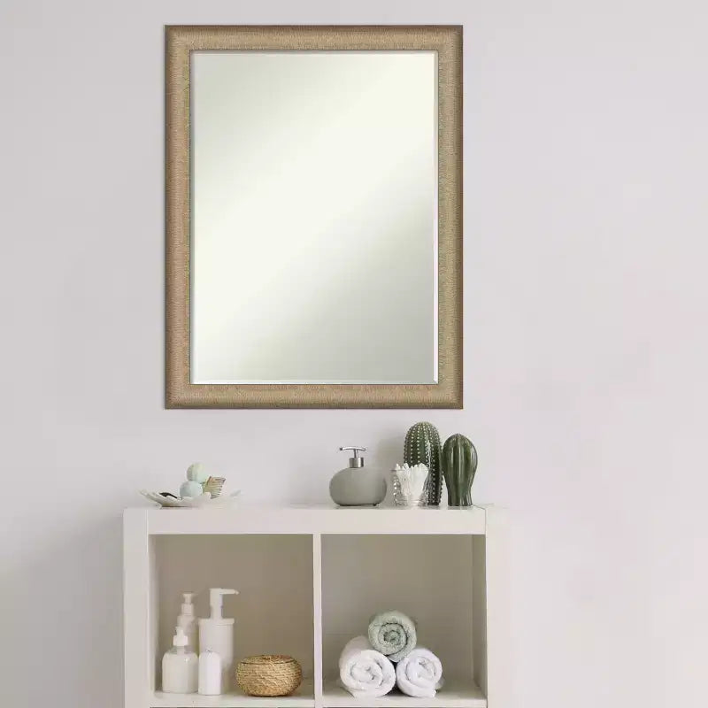 Miroir mural de salle de bain biseauté fin brossé élégant