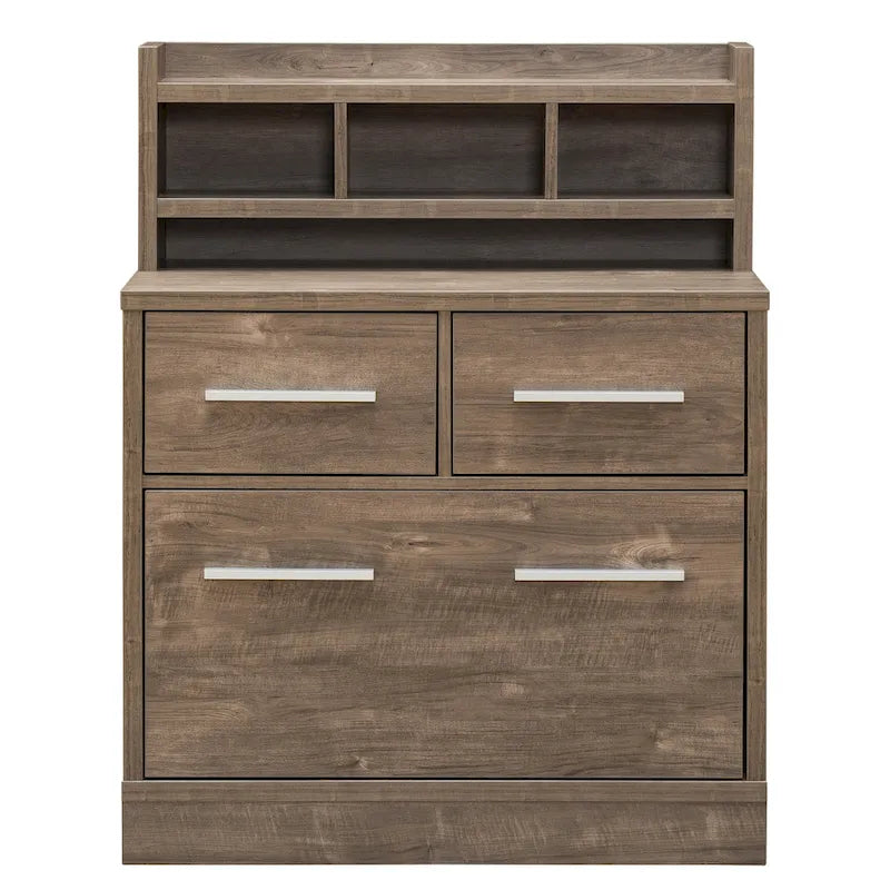 Poste de travail classeur en bois Greene Transitional à 3 tiroirs par Porch & Den