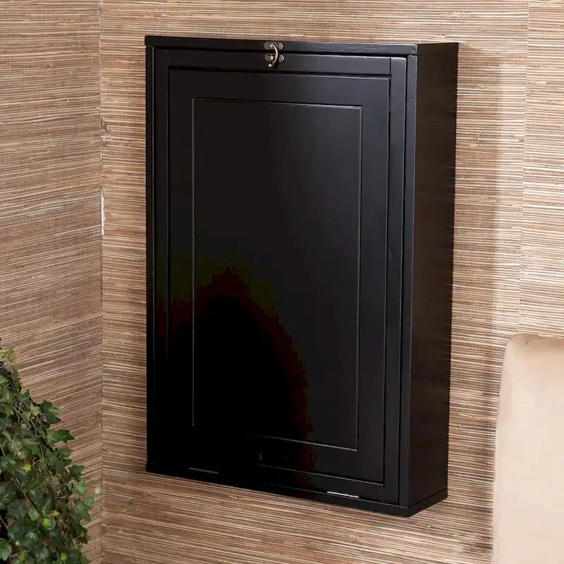 SEI Furniture Bureau Convertible Mural Rabattable Murphy Noir
