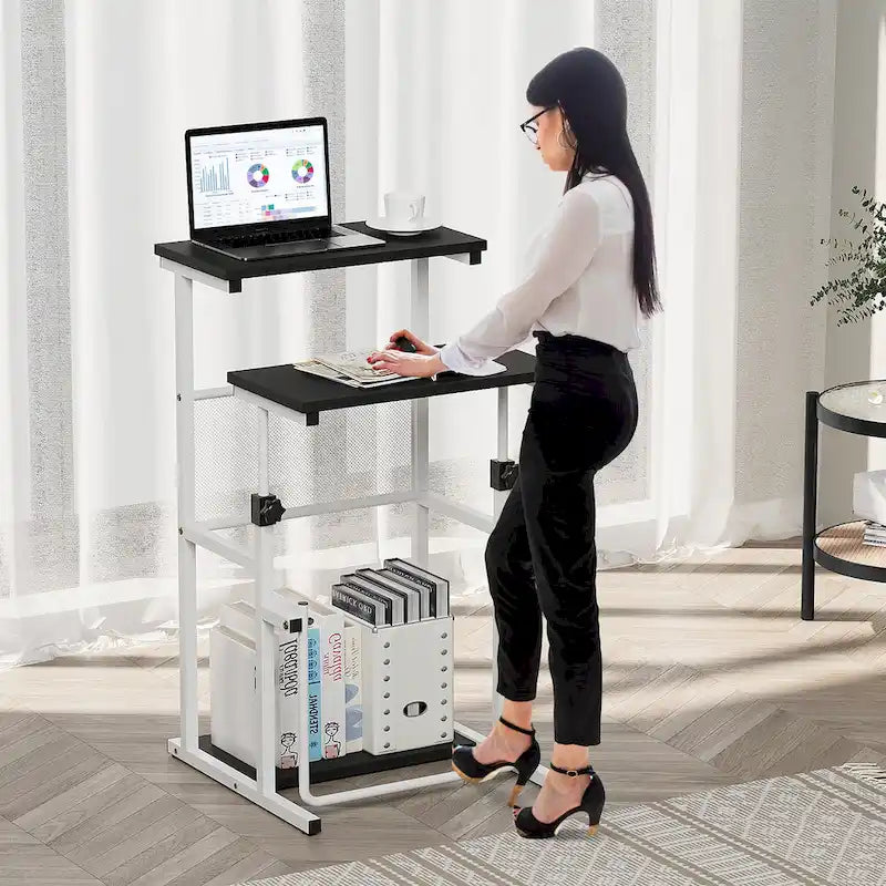 Bureau debout Futzca, table pour ordinateur portable à hauteur réglable
