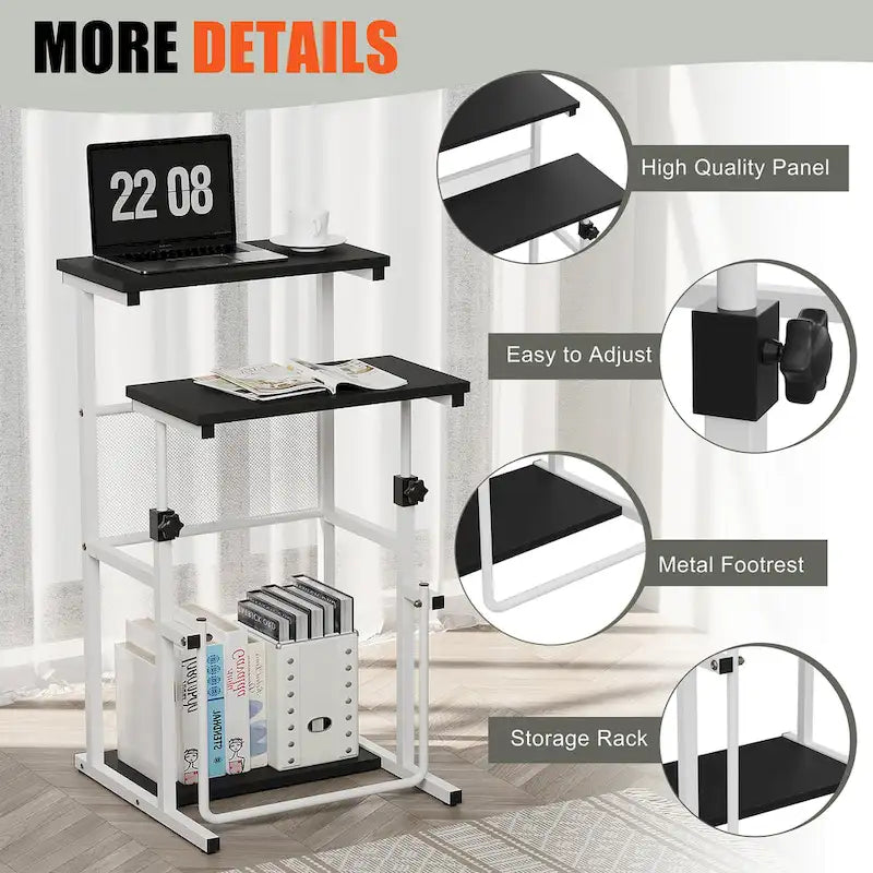 Bureau debout Futzca, table pour ordinateur portable à hauteur réglable