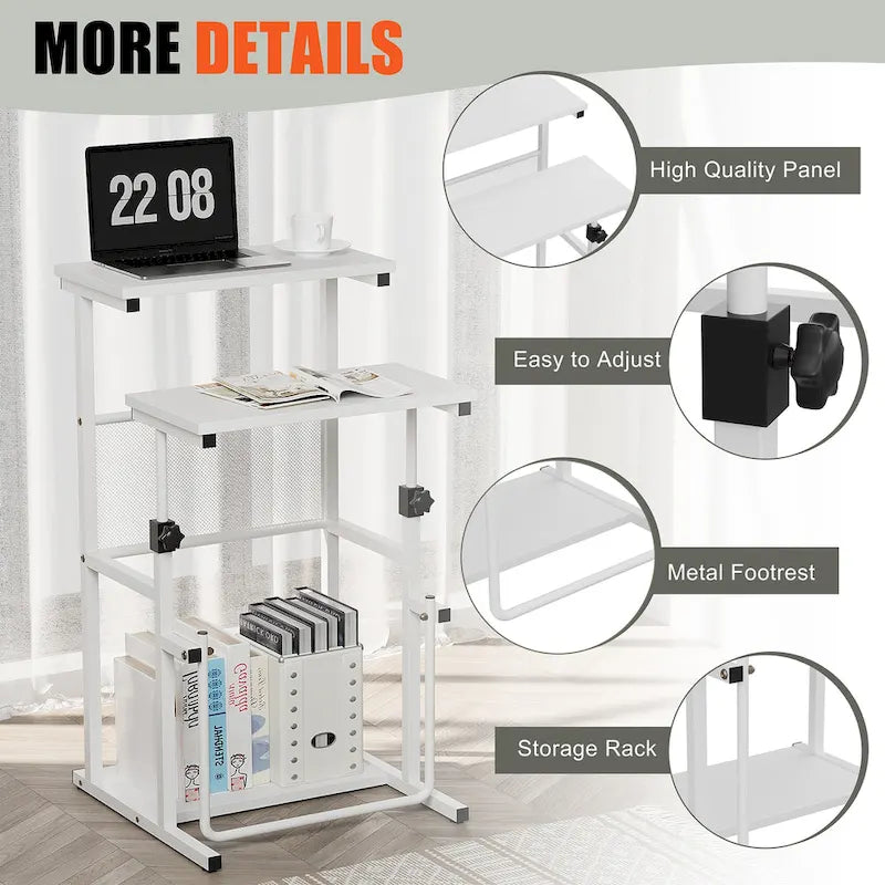 Bureau debout Futzca, table pour ordinateur portable à hauteur réglable