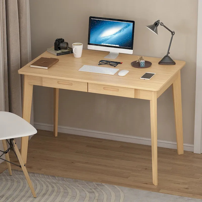 Kerrogee 39,4 Pouces Bureau d'ordinateur en Bois avec 2 Tiroirs - 4 Couleurs