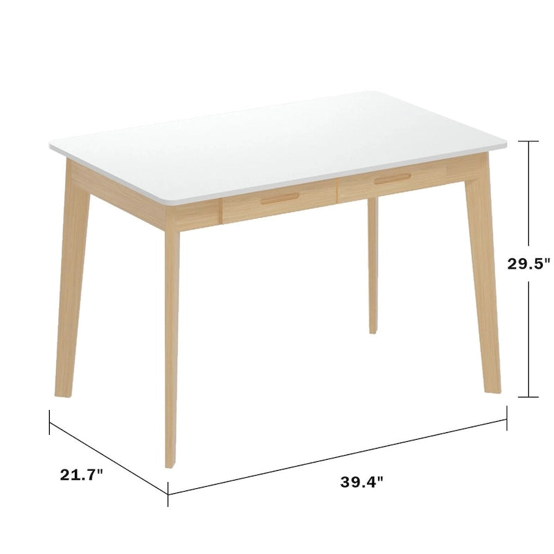 Kerrogee 39,4 Pouces Bureau d'ordinateur en Bois avec 2 Tiroirs - 4 Couleurs