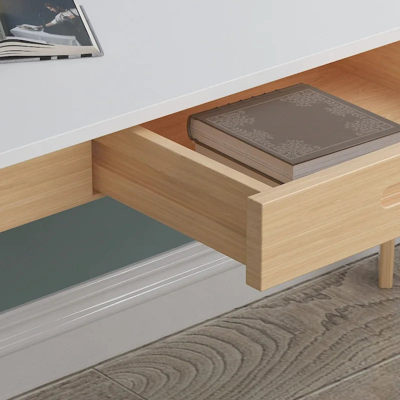Kerrogee 39,4 Pouces Bureau d'ordinateur en Bois avec 2 Tiroirs - 4 Couleurs