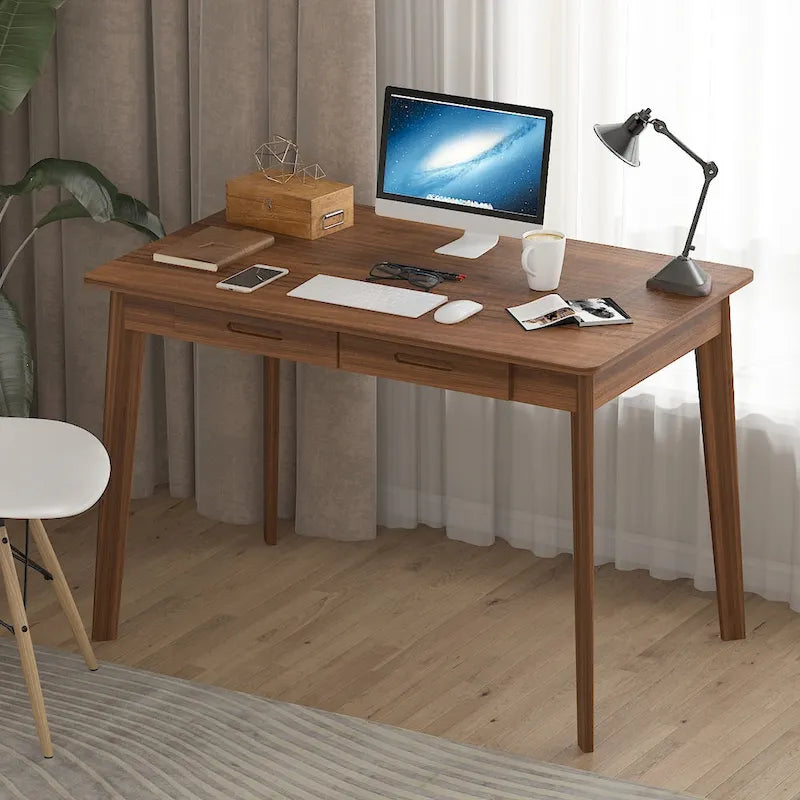 Kerrogee 39,4 Pouces Bureau d'ordinateur en Bois avec 2 Tiroirs - 4 Couleurs